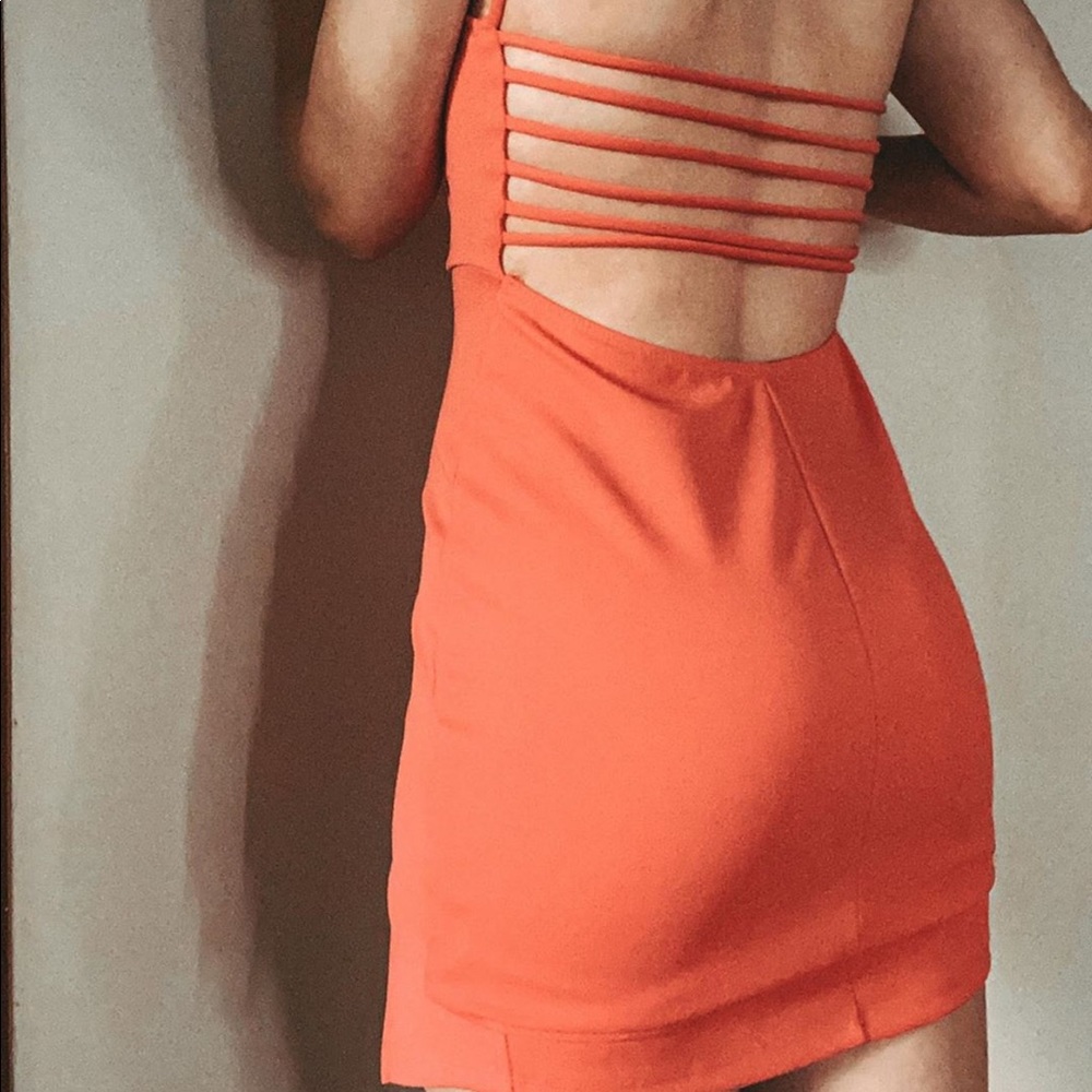 STRAPPY CORAL DRESS - Picture 2 of 6